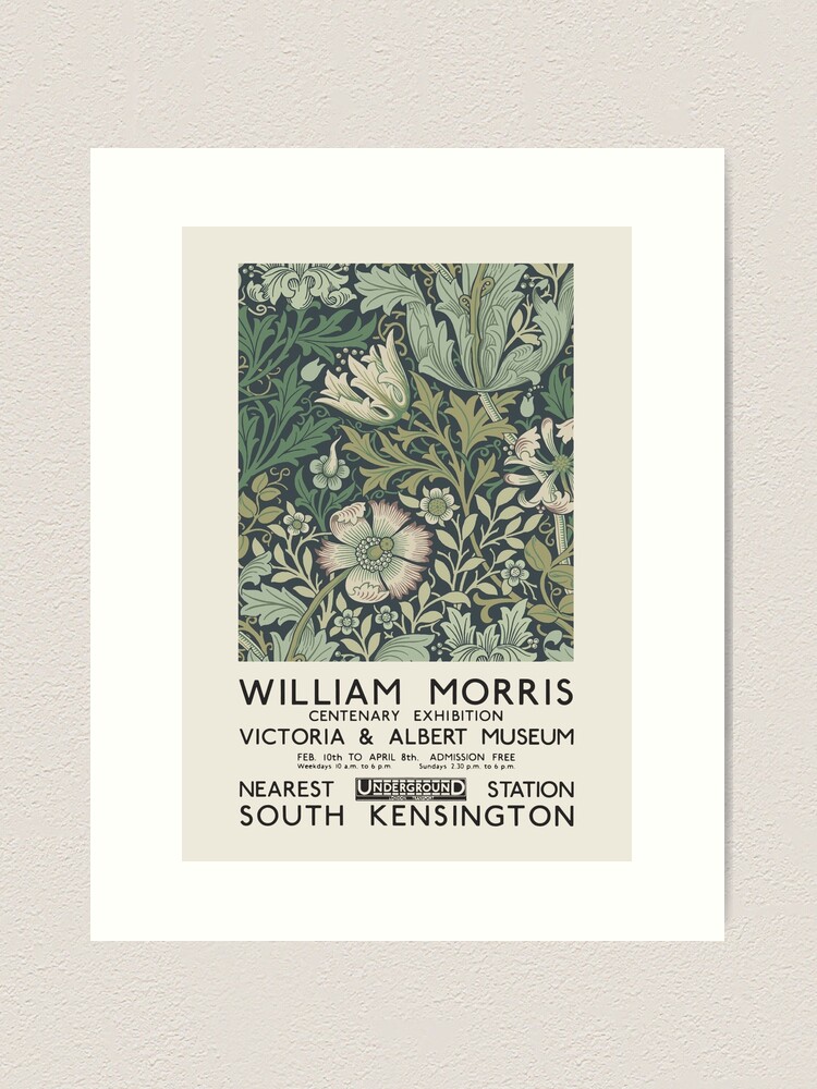 Alternate view of William Morris - Exhibition poster for The Victoria and Albert Museum, London, 1934 Art Print