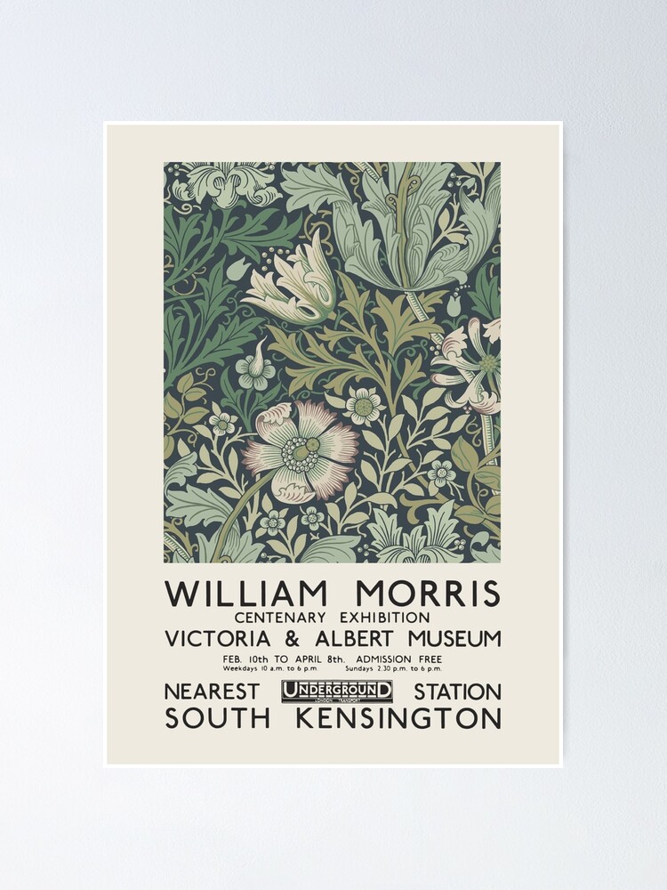Alternate view of William Morris - Exhibition poster for The Victoria and Albert Museum, London, 1934 Poster