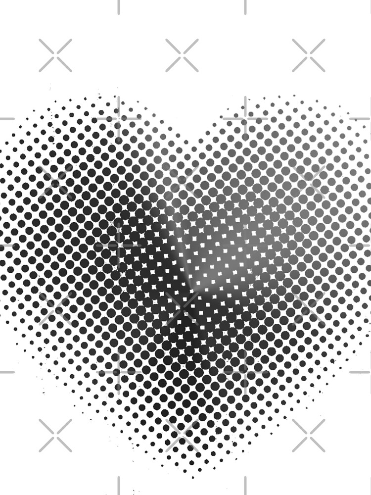 Angle Gradient on Halftone Heart (White) NOIR by jrbactor