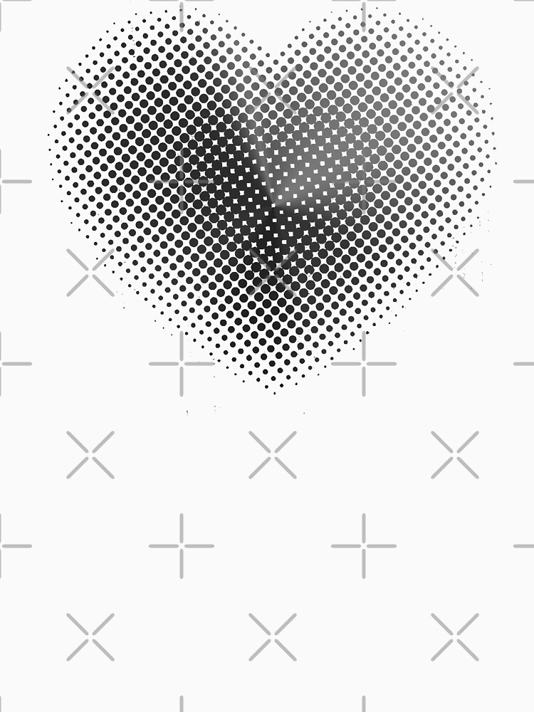 Angle Gradient on Halftone Heart (White) NOIR by jrbactor