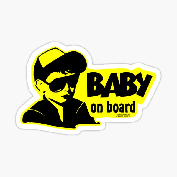 BABY ON BOARD colore sfondo personalizzabile ! Sticker