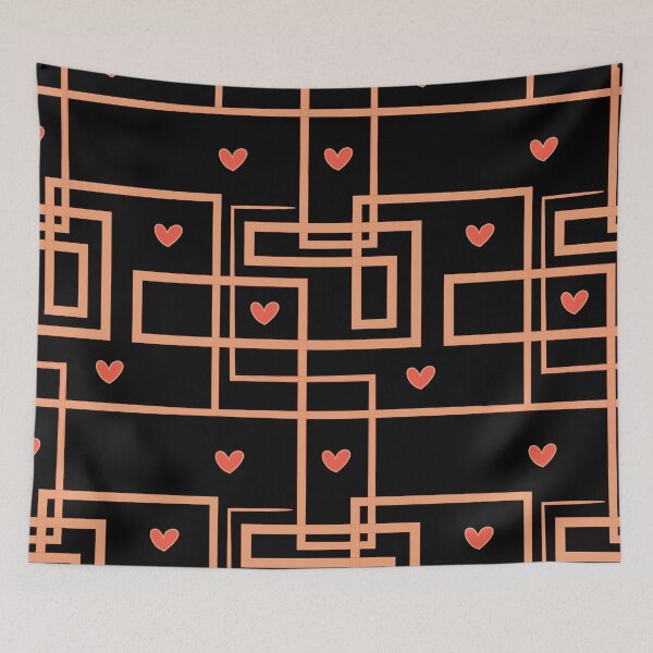 Item preview, Geometric Maze with Hearts Pattern designed and sold by nutmegfairy.