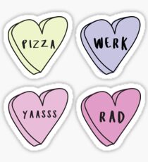 LIEBLINGSSACHEN 4-PACK Sassy Conversation Hearts ♡ Trendy / Hipster / Tumblr Meme Sticker