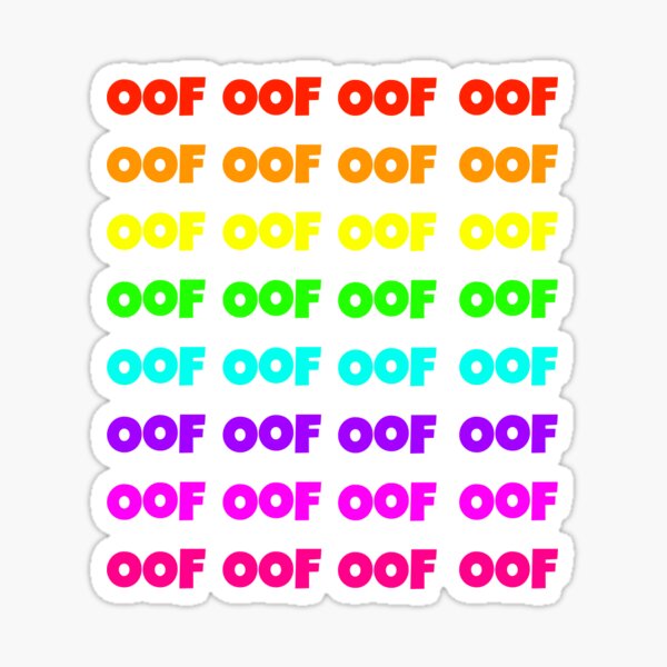 Epic Oof Stickers Redbubble - roblox oof by kateastrofic redbubble