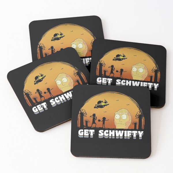 Rick and Morty Get Schwifty Vintage Coasters (Set of 4)
