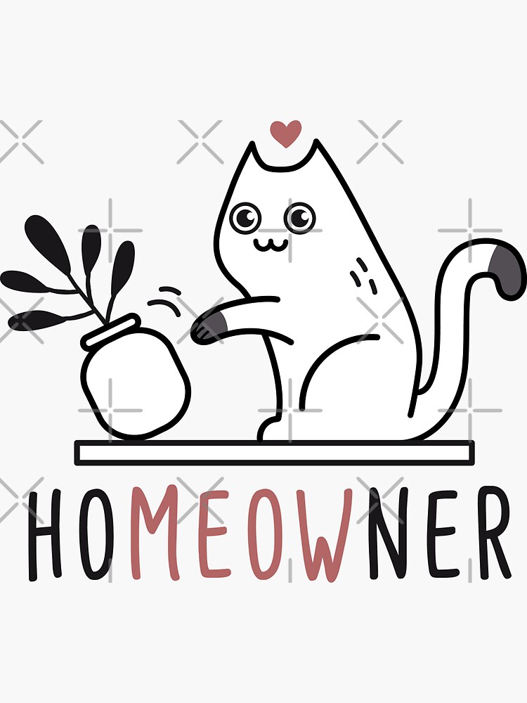 Thumbnail 3 von 3, Sticker, Hausbesitzer, meow! designt und verkauft von crealizable.