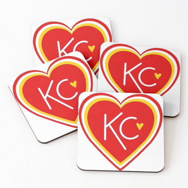 KC Love Red & Yellow Coasters (Set of 4)