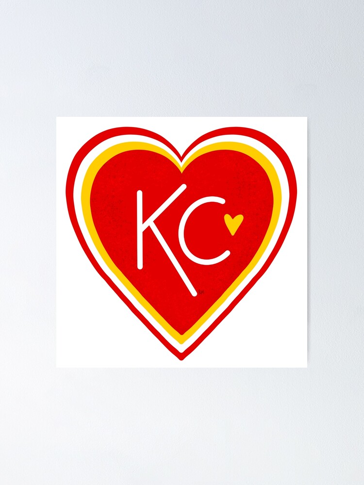  KC Red & Yellow Heart Kansas City Red/yellow heart kc red kc  Sweatshirt : Clothing, Shoes & Jewelry