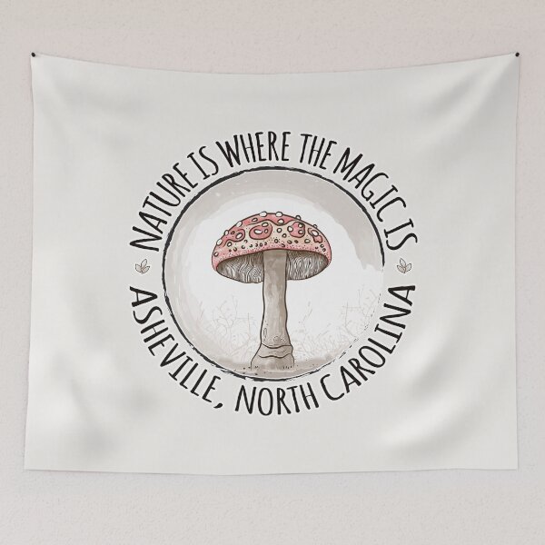 Item preview, Asheville, NC - Nature Mushroom - Tan designed and sold by Serena's Asheville Merch.
