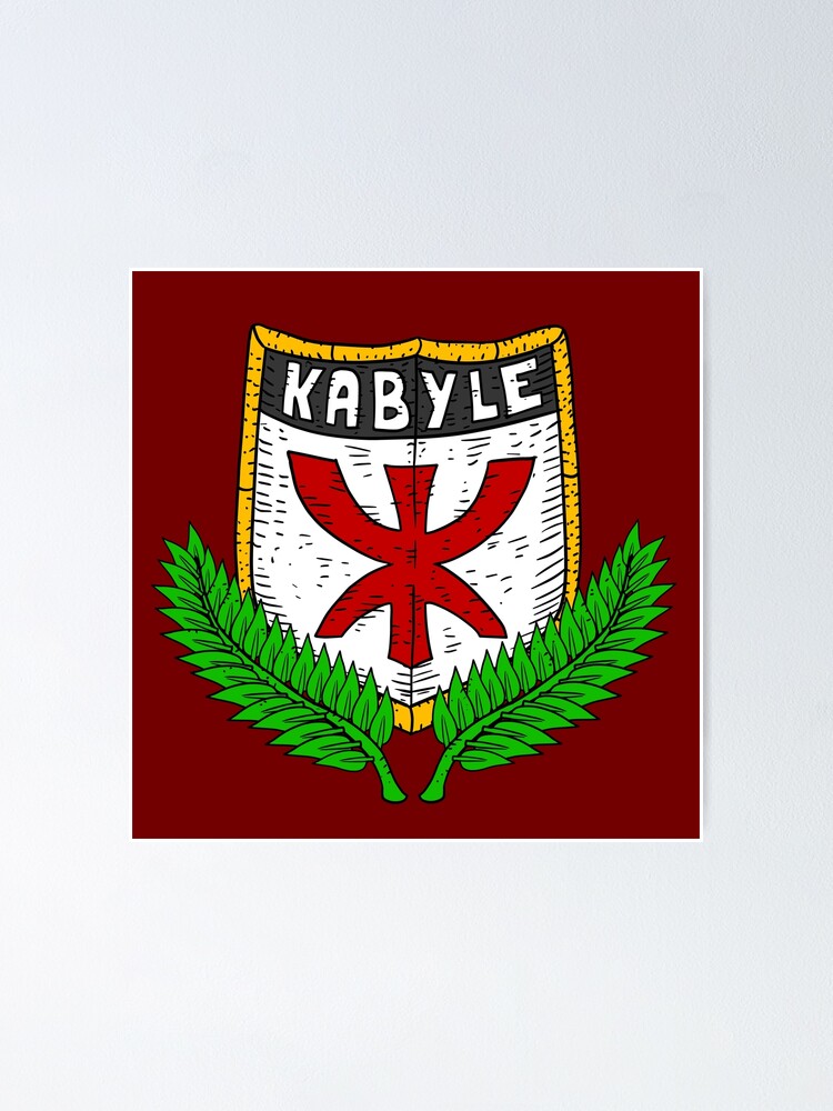 Poster for Sale avec l'œuvre « kabyle. fier. drapeau berbère sur