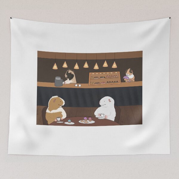 Item preview, Four guinea pigs in tea house designed and sold by mondesign26.