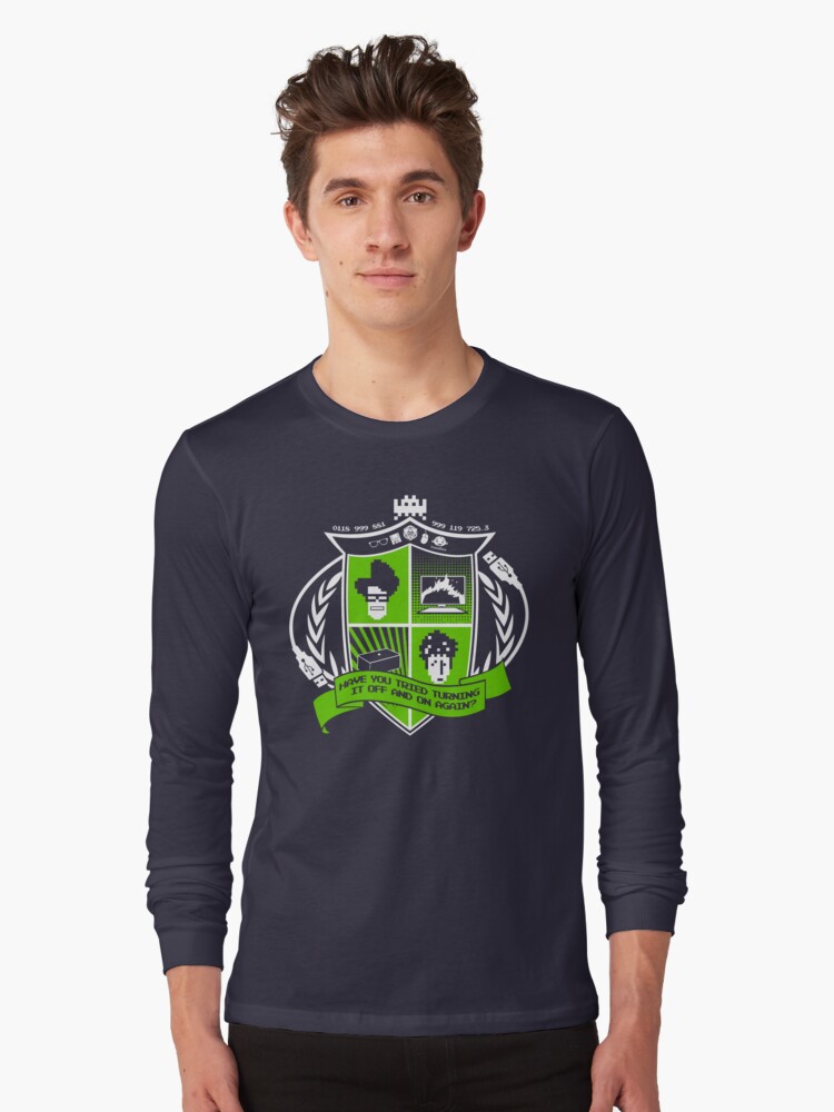 Thumbnail 1 of 5, Long Sleeve T-Shirt, The IT Crowd Crest designed and sold by TomTrager.