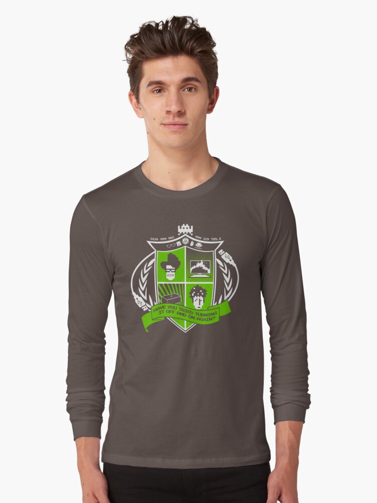 Thumbnail 1 of 5, Long Sleeve T-Shirt, The IT Crowd Crest designed and sold by TomTrager.