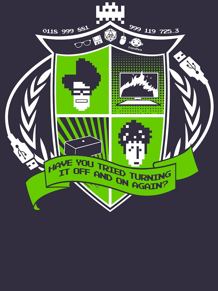 Thumbnail 3 of 3, V-Neck T-Shirt, The IT Crowd Crest designed and sold by TomTrager.