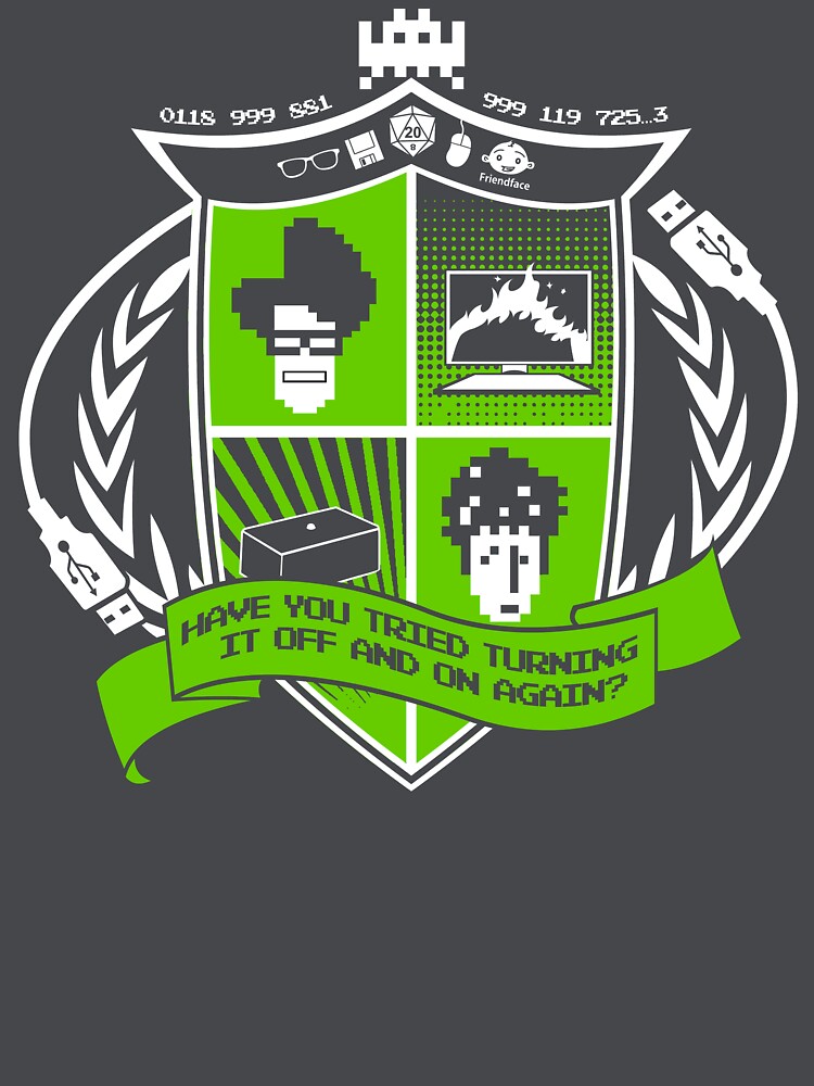Thumbnail 3 of 3, Fitted V-Neck T-Shirt, The IT Crowd Crest designed and sold by TomTrager.
