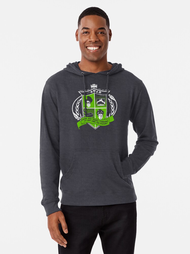 Thumbnail 1 of 5, Lightweight Hoodie, The IT Crowd Crest designed and sold by TomTrager.