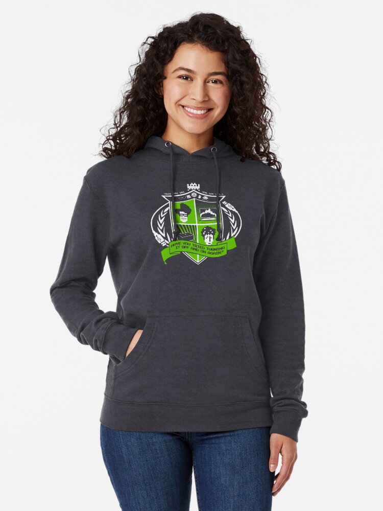 Thumbnail 2 of 5, Lightweight Hoodie, The IT Crowd Crest designed and sold by TomTrager.