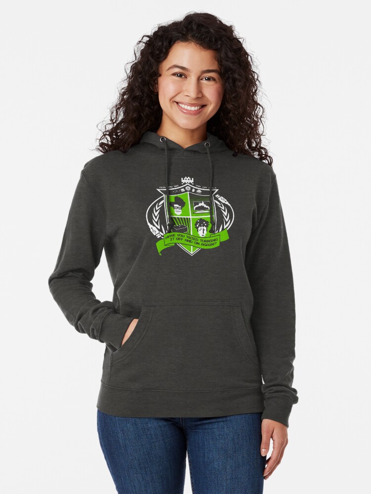 Thumbnail 2 of 5, Lightweight Hoodie, The IT Crowd Crest designed and sold by TomTrager.