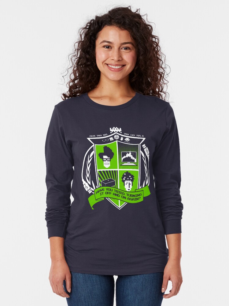 Thumbnail 2 of 5, Long Sleeve T-Shirt, The IT Crowd Crest designed and sold by TomTrager.