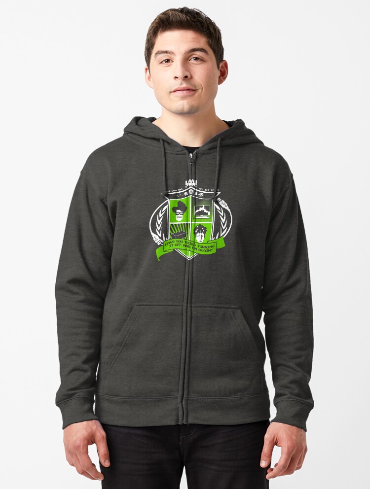 Thumbnail 1 of 5, Zipped Hoodie, The IT Crowd Crest designed and sold by TomTrager.