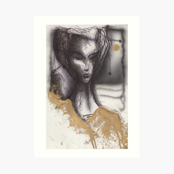 Geisha Gold Art Print