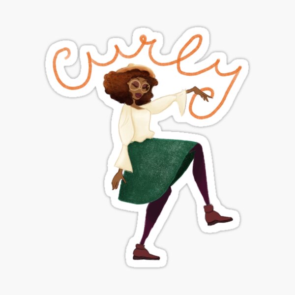 Curly for Life Sticker
