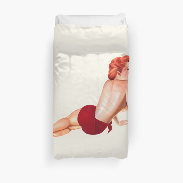 Vintage Pin up Girl Duvet Cover