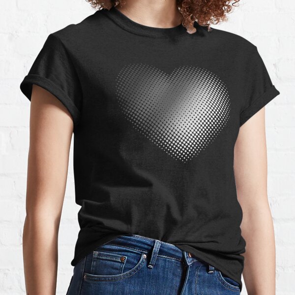  Linear Gradient on Halftone Heart (Black) NOIR Classic T-Shirt