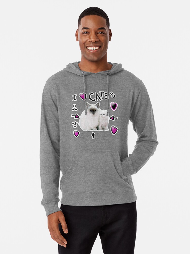 Denis Daily I Love Cats Lightweight Hoodie By Thatbeardguy Redbubble - t shirt cat roblox denis clothing love cats