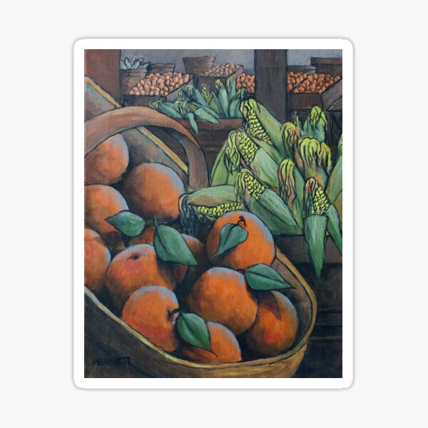 Peaches and Corn Sticker