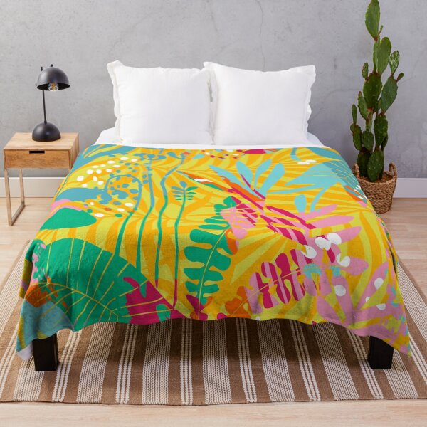 Item preview, Floral Colorful Yellow Tropical Garden designed and sold by meggydesigns.