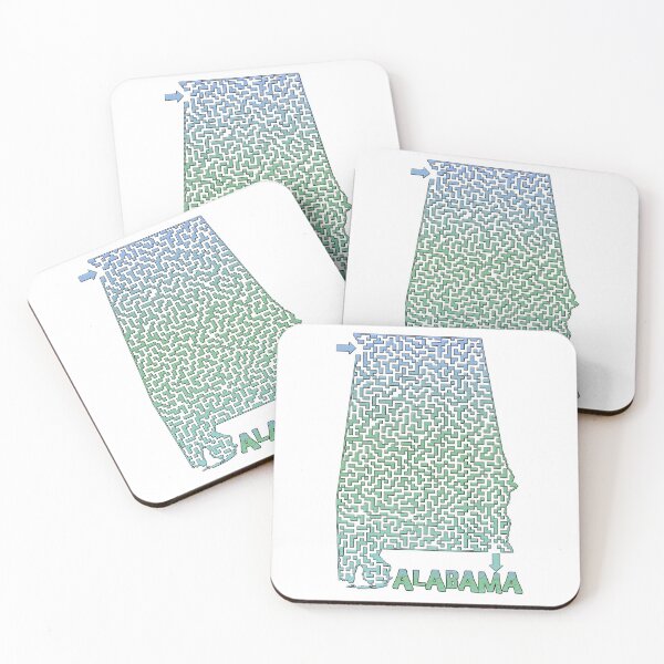 Item preview, Alabama State Outline Coastal Themed Maze & Labyrinth designed and sold by gorff.