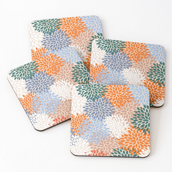 Item preview, Floral Abstract Pattern, Orange, Teal, Blue, Blush designed and sold by meggydesigns.