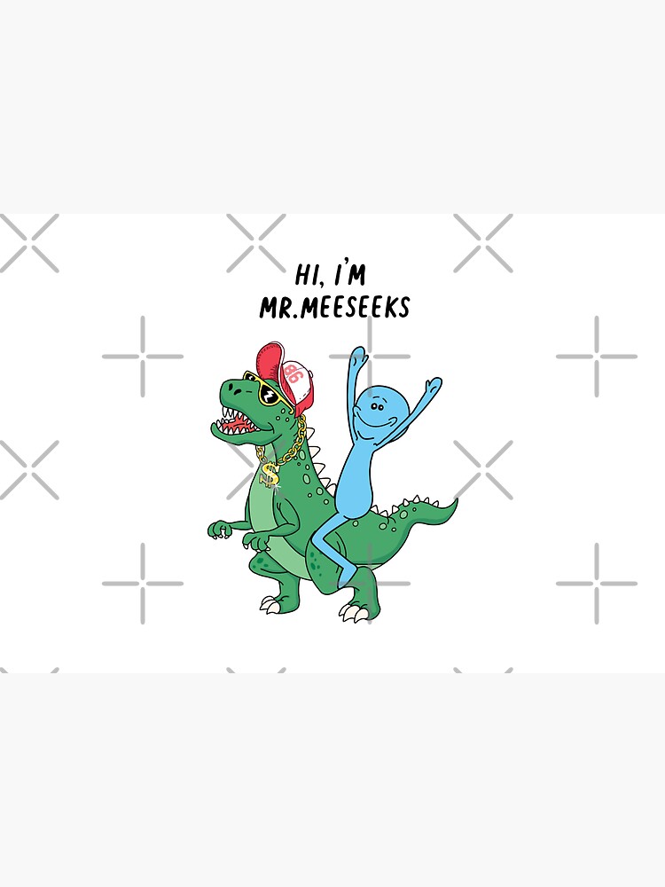 Rick and Morty Mr Meeseeks Riding Dinosaur by SuperrSunday