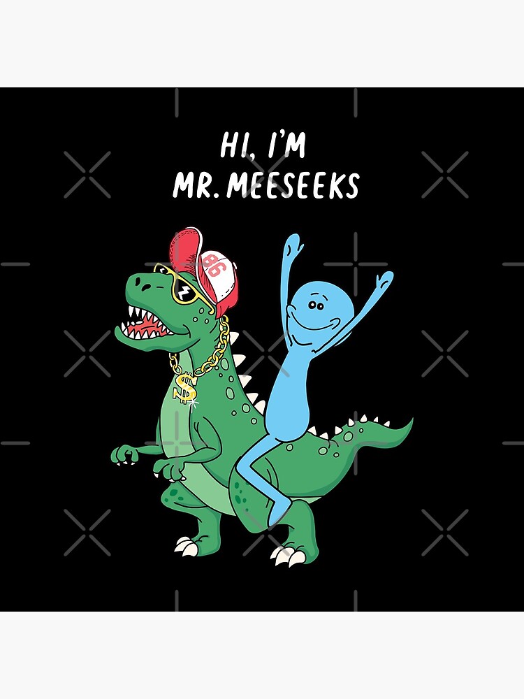 Rick and Morty Mr Meeseeks Riding Dinosaur by SuperrSunday