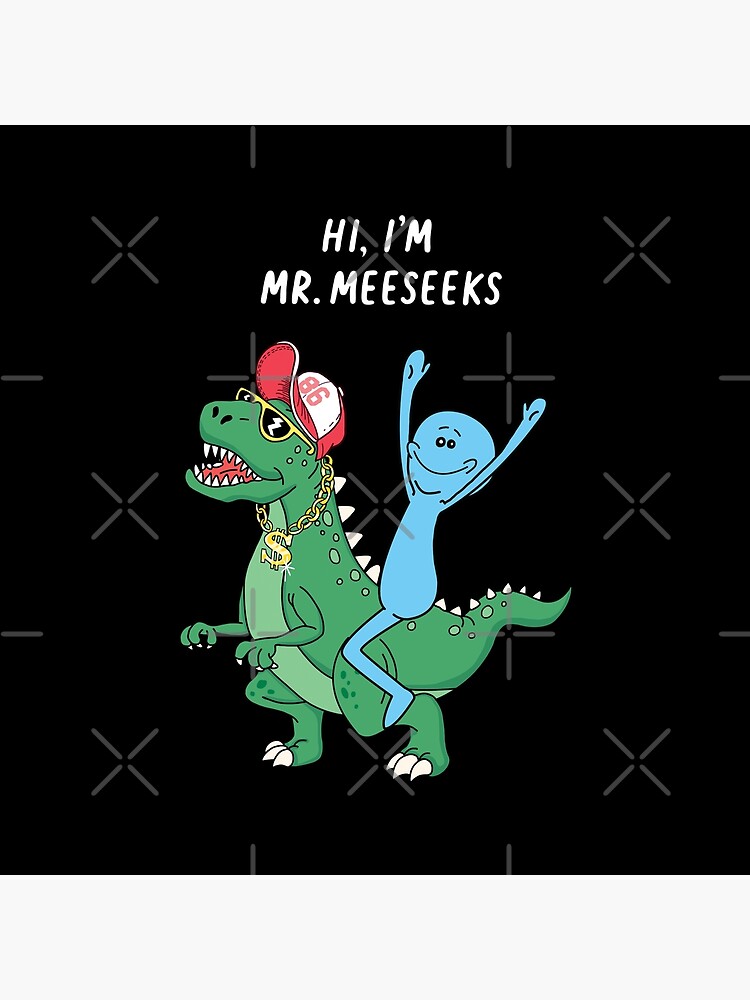 Rick and Morty Mr Meeseeks Riding Dinosaur by SuperrSunday