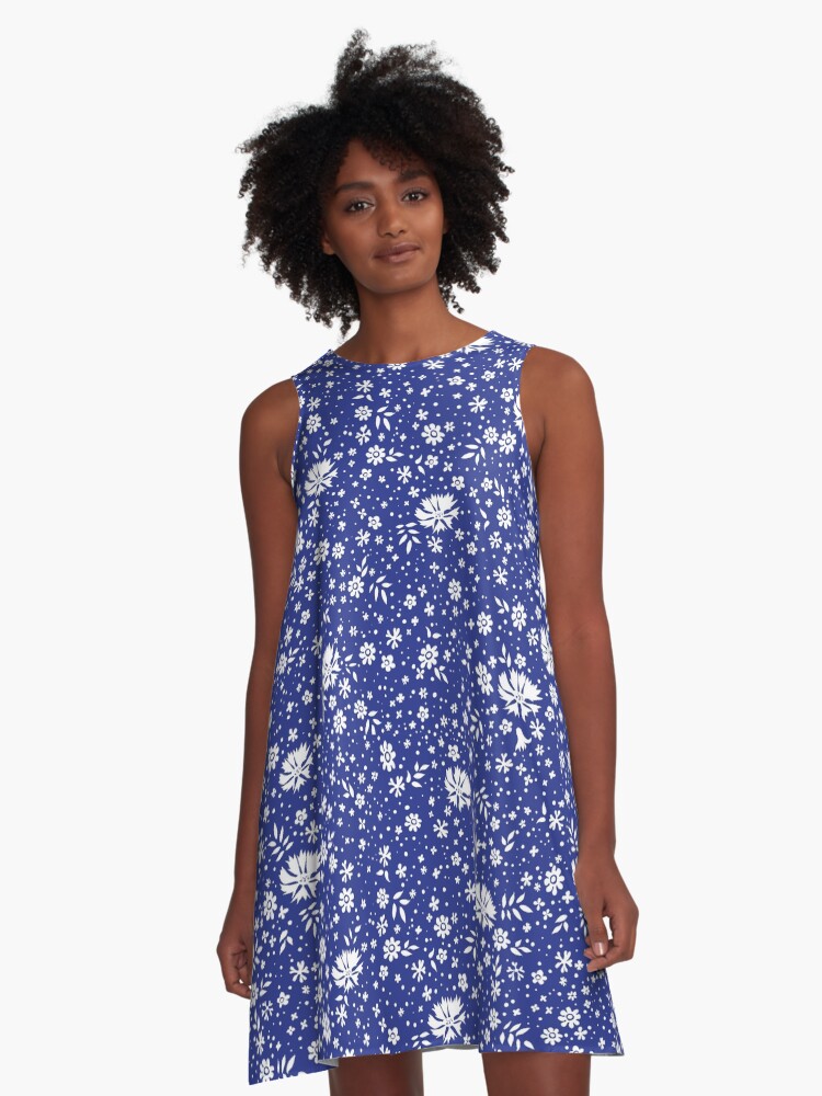 dark blue flower dress