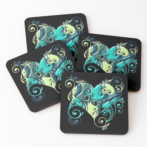 Item preview, Flowing Heart Design Blue and Green designed and sold by Paula Helit.