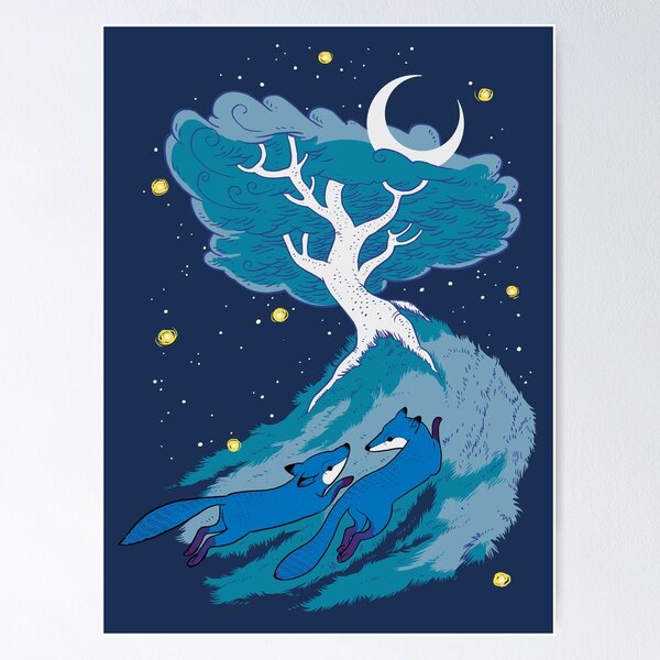 Item preview, Moonlight Foxes designed and sold by Rebekah Bennington.