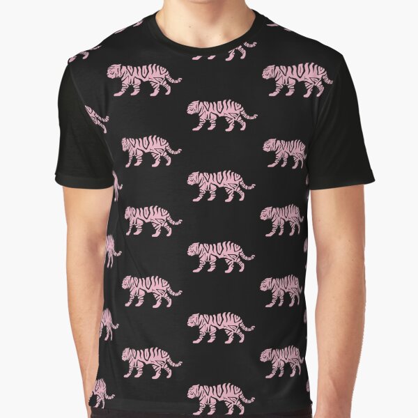 Pink Tiger All Over Print Design Graphic T-Shirt
