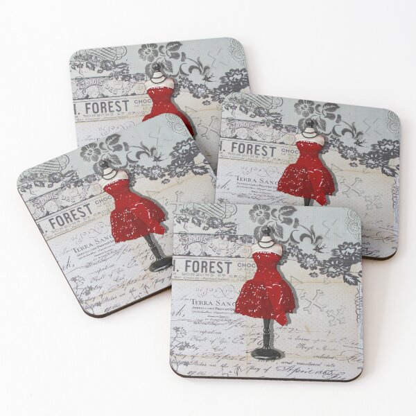 Item preview, Red Dress Form Girls Room Bedroom Art Bathroom Art A733 designed and sold by byNicol.