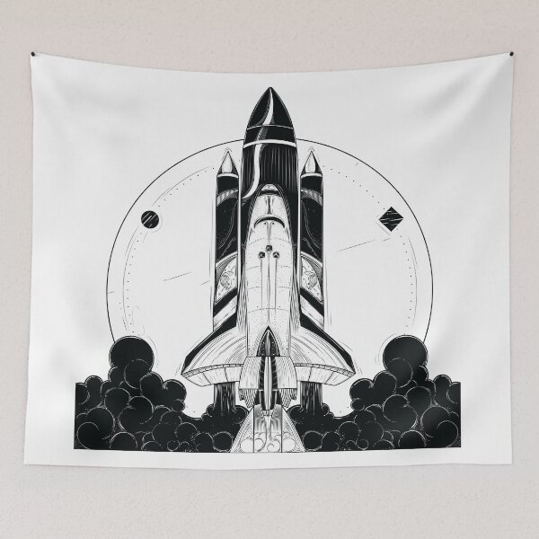 Item preview, Spaceship lift-off Sketch designed and sold by DansTonCast.