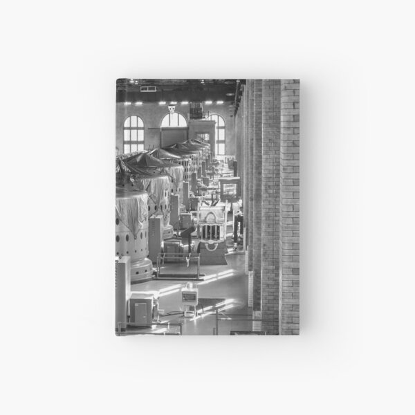 Generator Hall, Rankine Hydroelectric Power Station (black & white) Hardcover Journal
