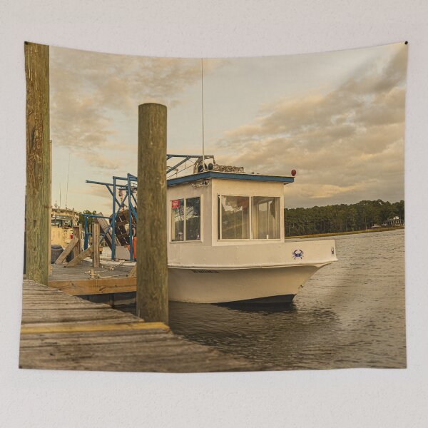 Item preview, Boat  fishing in the Intracoastal Waterway. designed and sold by KensLensDesigns.