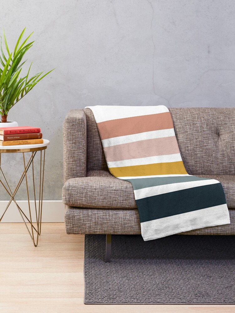 Mid Century Modern Neutral Terracotta Colors Throw Blanket