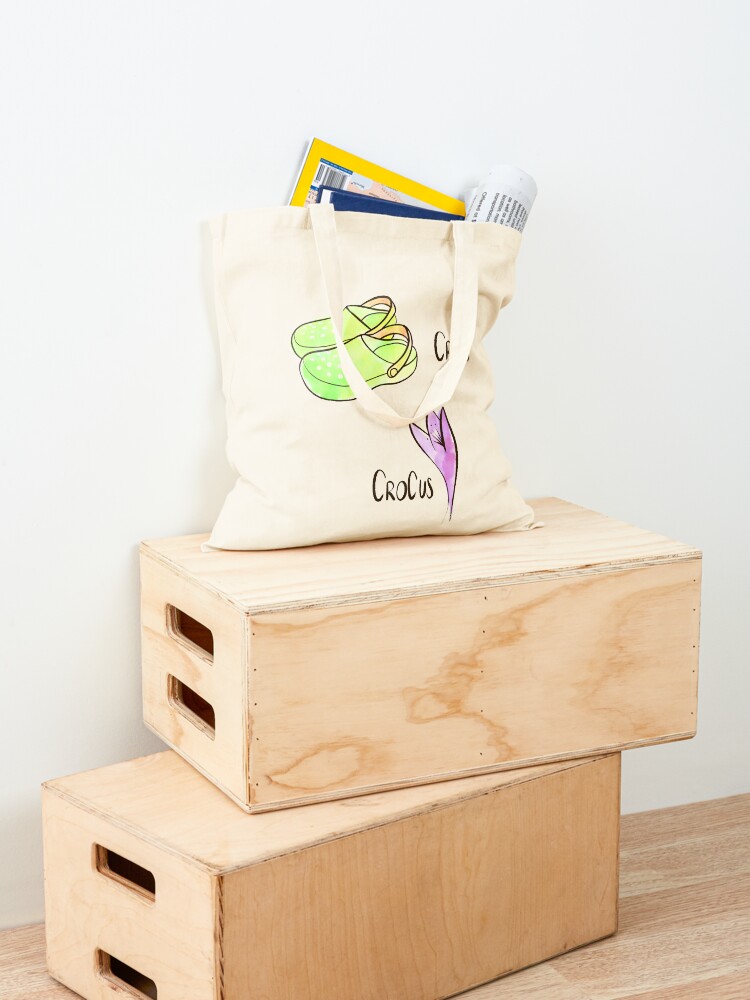 Alternate view of Crocs and Crocus watercolor illustration Tote Bag