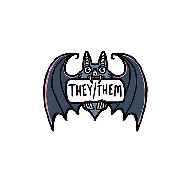 Artwork thumbnail, they/them pronoun sticker - bat by pagalini