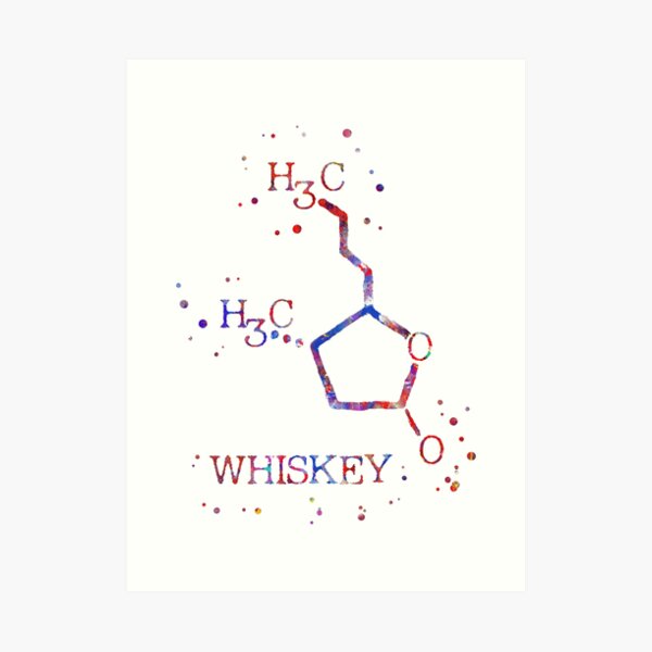 Whiskey Molecule Art Print For Sale By Rosaliartbook Redbubble