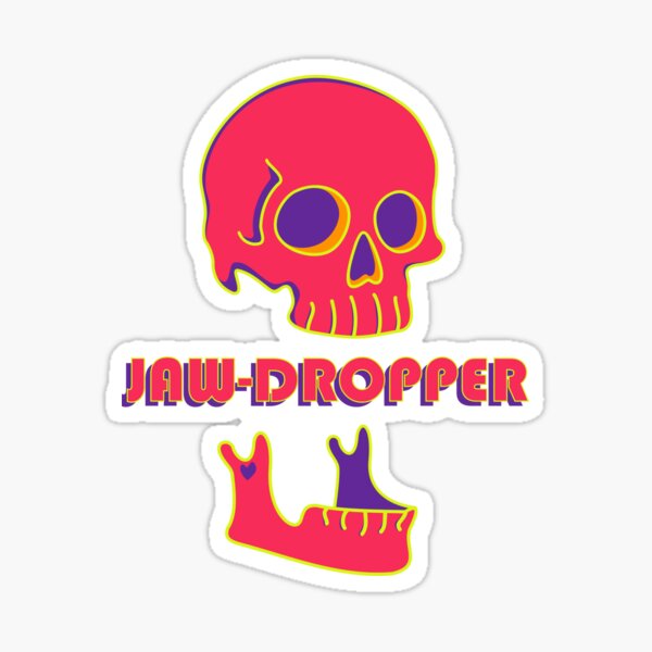 "Jaw Dropper Skull popper" Sticker for Sale by Parrotpuff Redbubble