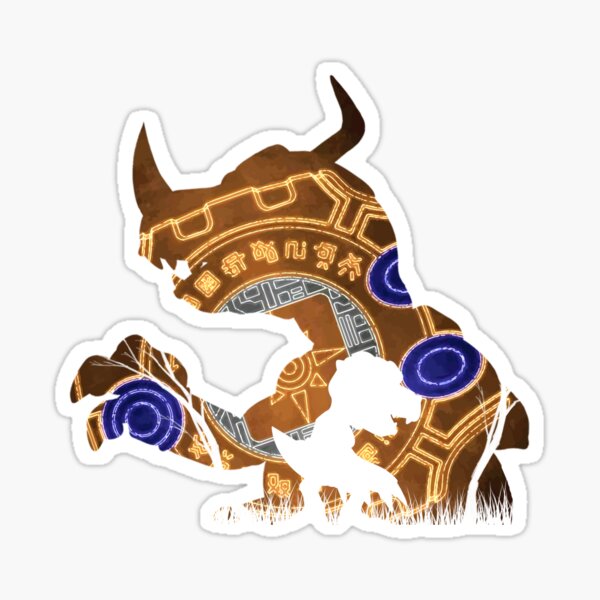 Greymon y Agumon Digivolution Courage Set silueta Pegatina